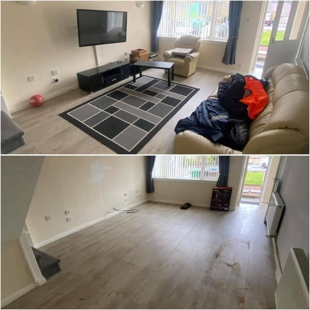 Room Clearance before and after